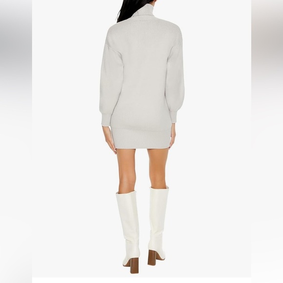 Forever 21 Light Gray Turtleneck Sweater Dress Size S - Picture 4 of 8
